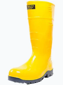 Bota de caucho PVC amarilla de caña alta